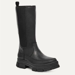 🔥♥️🔥 UGG Ashton High Chelsea Black Leather Boots Size 7,5 US♥️🔥♥️